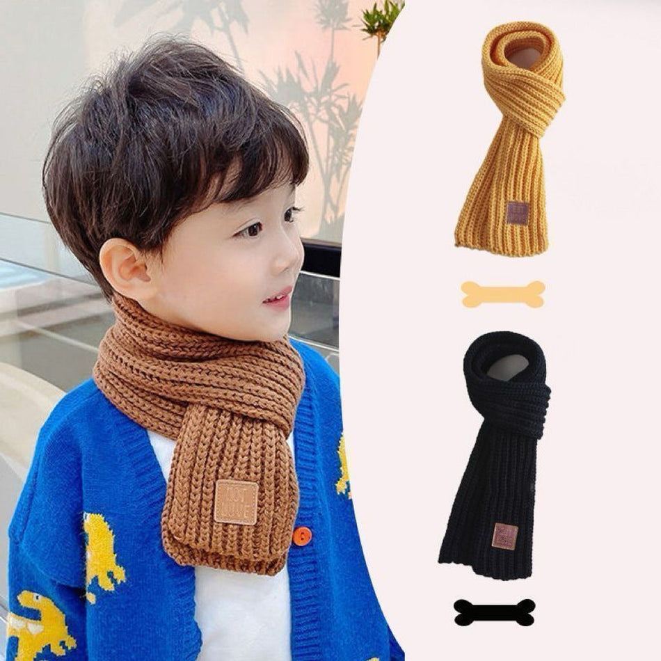 Kids’ Thick Knitted Winter Scarf – Warm & Windproof Solid Color