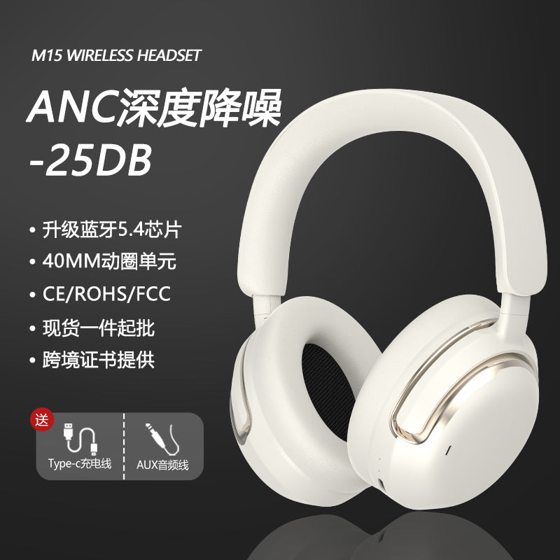 M15 Over-Ear Bluetooth Headphones Active Noise-Canceling Wireless