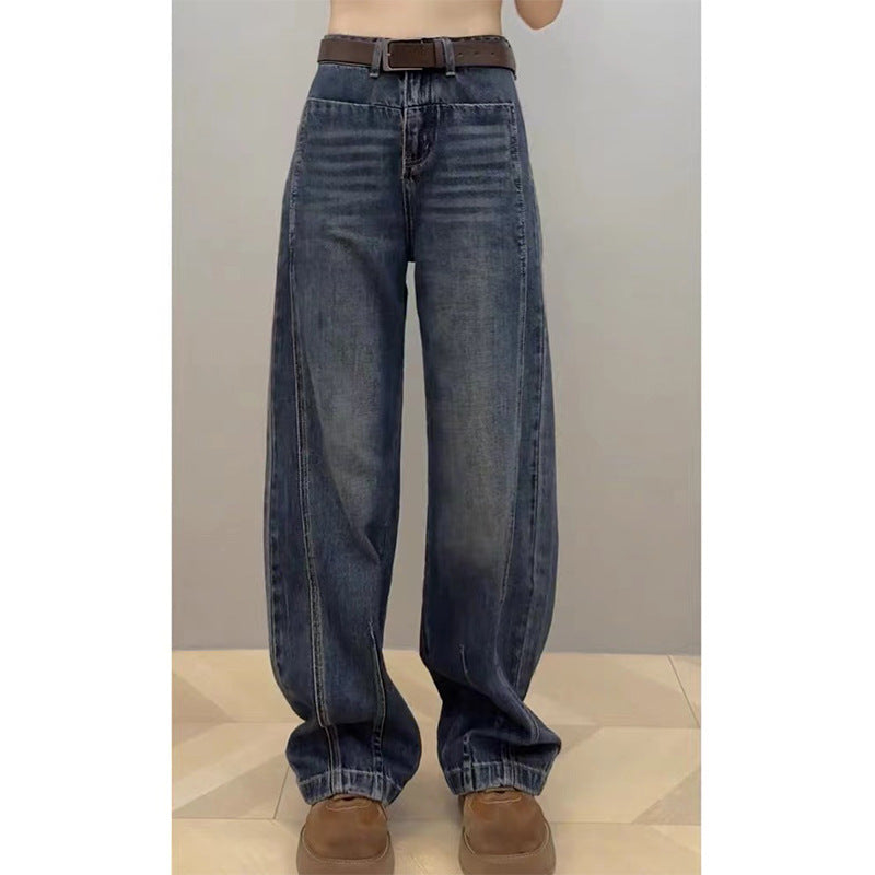 Plus Size Banana Leg Wide Jeans for  Women