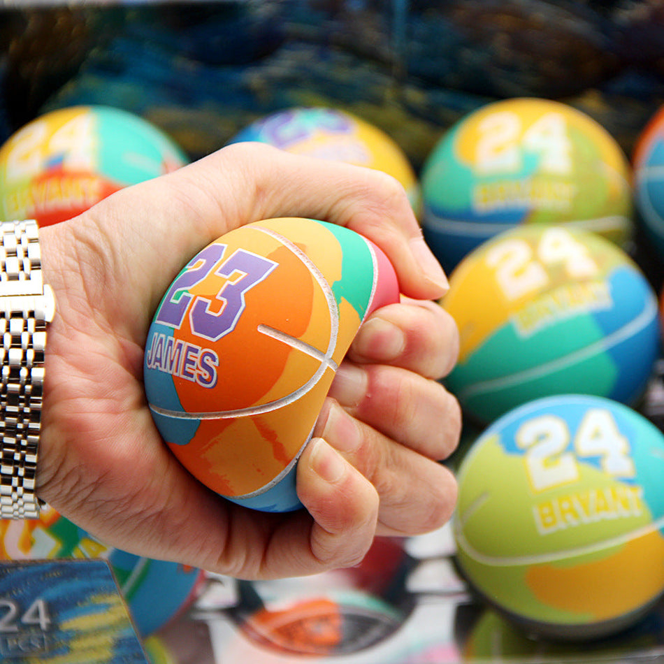 Colorful Rubber Mini Basketball Decompression Ball