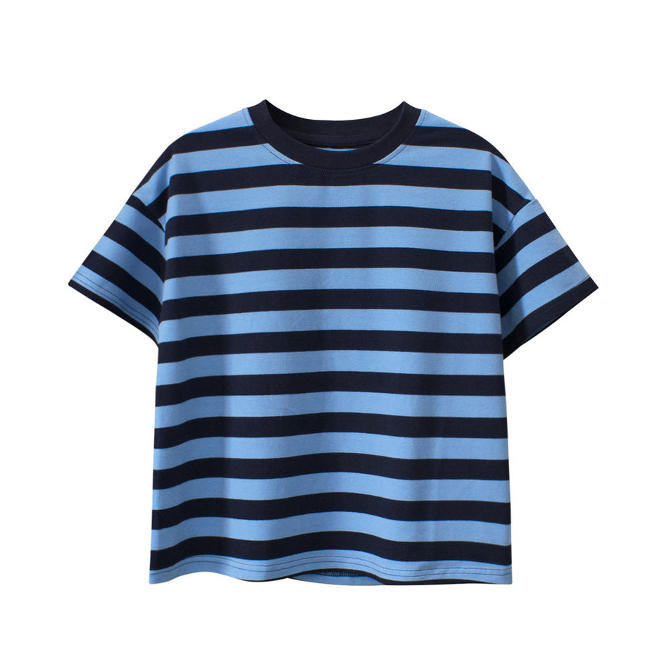 Boys’ Striped Summer T-Shirt – Trendy 2024 Casual Top
