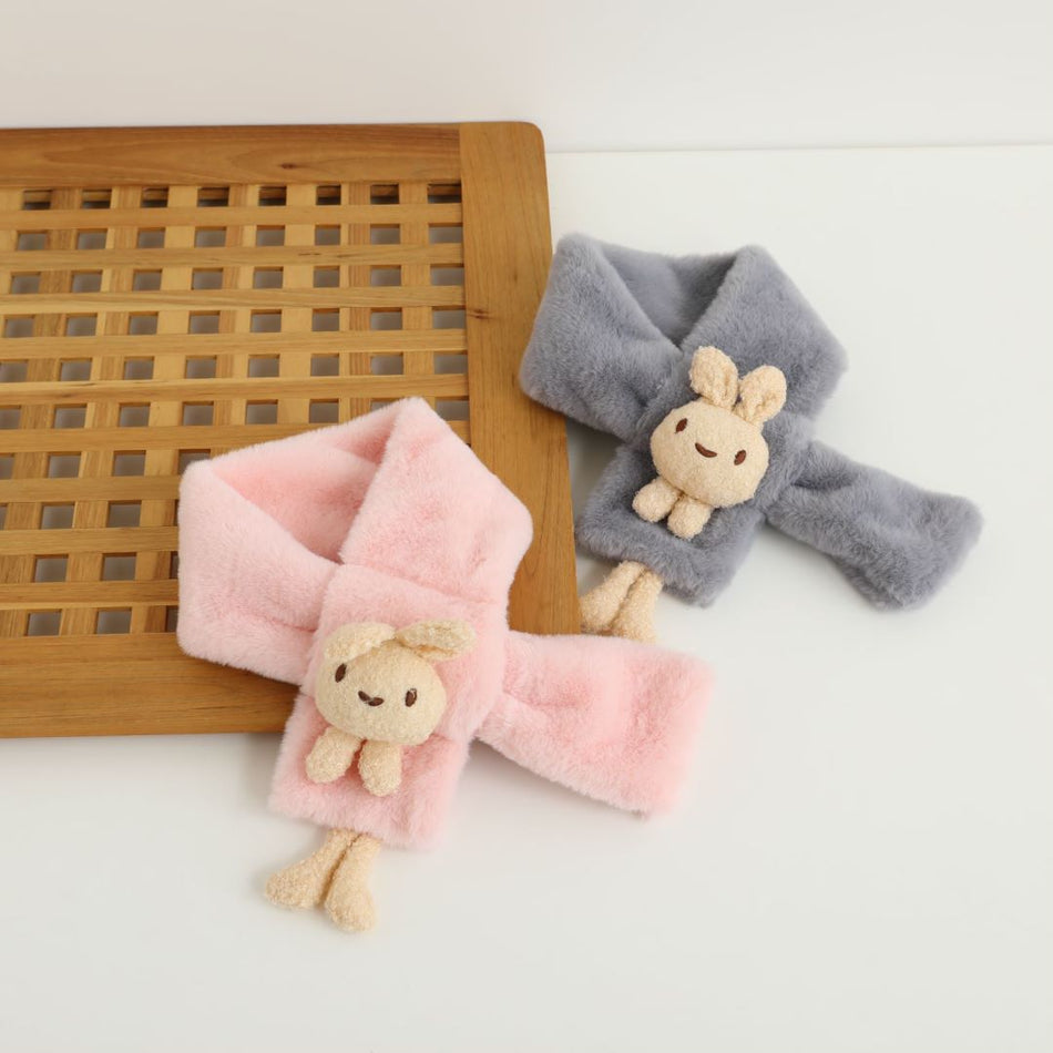 Kids’ Plush Cartoon Rabbit Scarf – Autumn Winter Baby