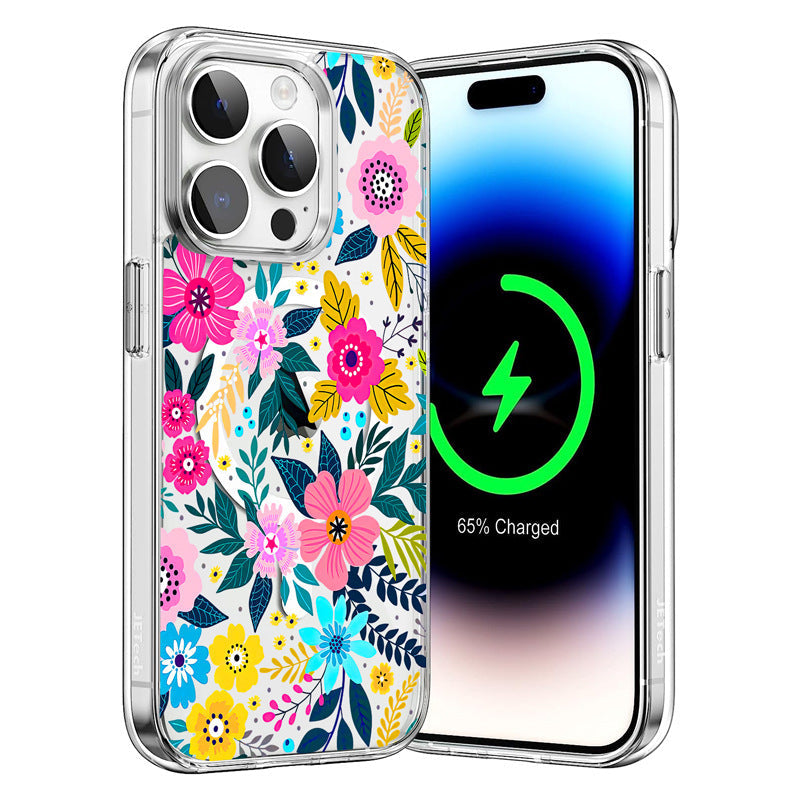 Apple 16 Pro Max Transparent Flower Case