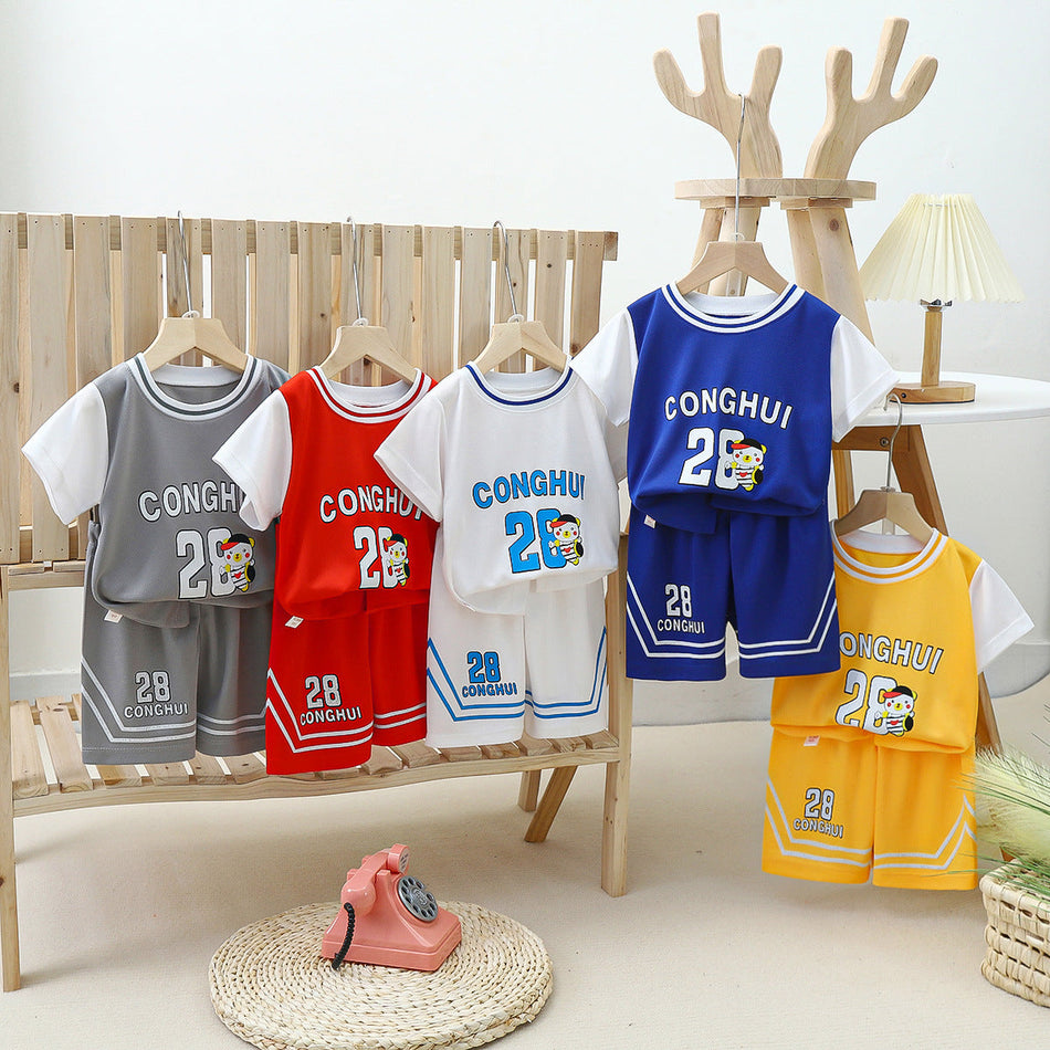 2025 Kids Basketball Outfit Set Quick-Dry Mesh Sportswear