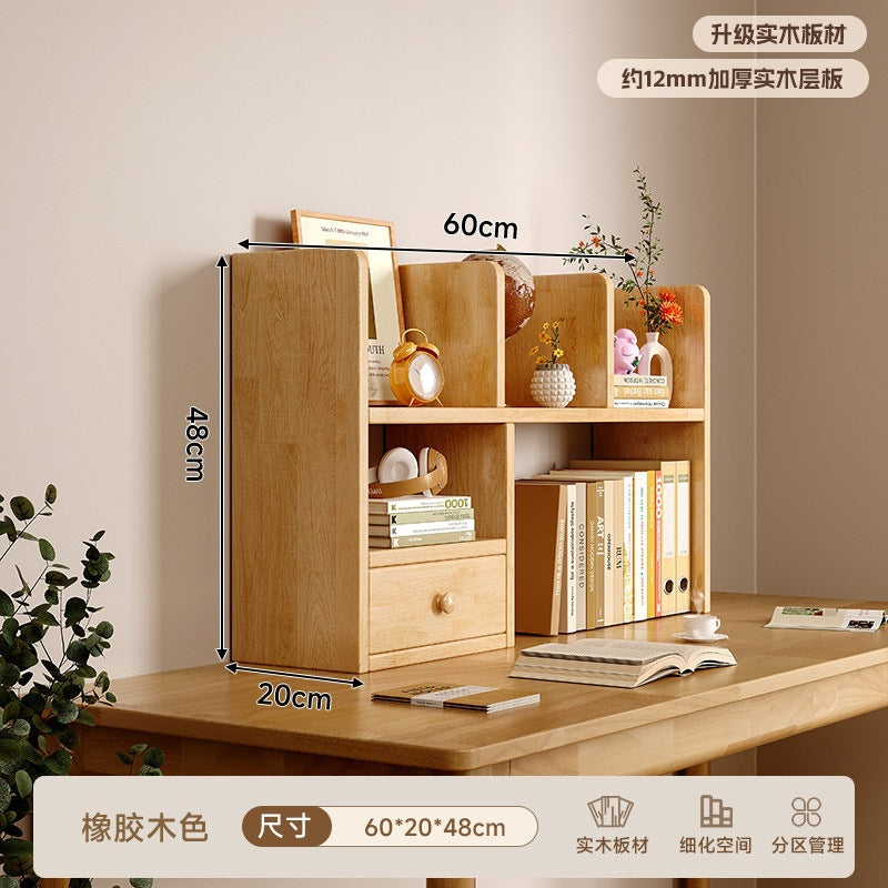 Solid Wood Vertical Desktop Bookshelf Storage Rack