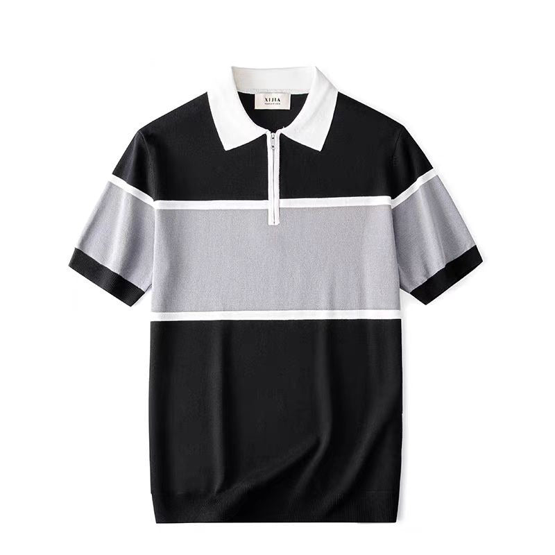 Colorblock Half-Zip Polo Shirt – Stretch & Non-Iron