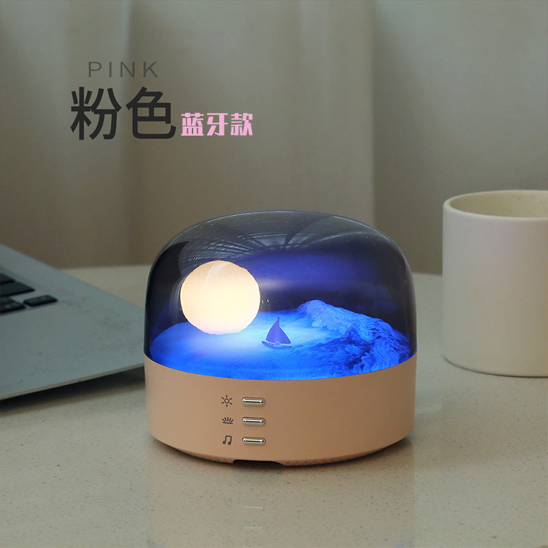 Moon-Shaped Bluetooth Speaker Atmosphere Light – Adjustable Eye