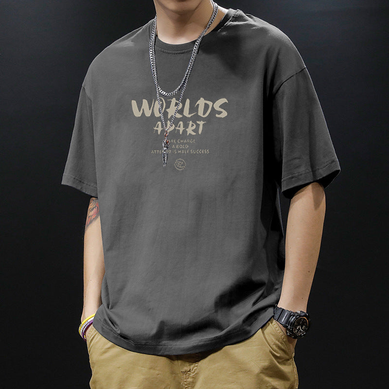 Men's Heavy Cotton Loose Fit Hong Kong Style T-Shirt