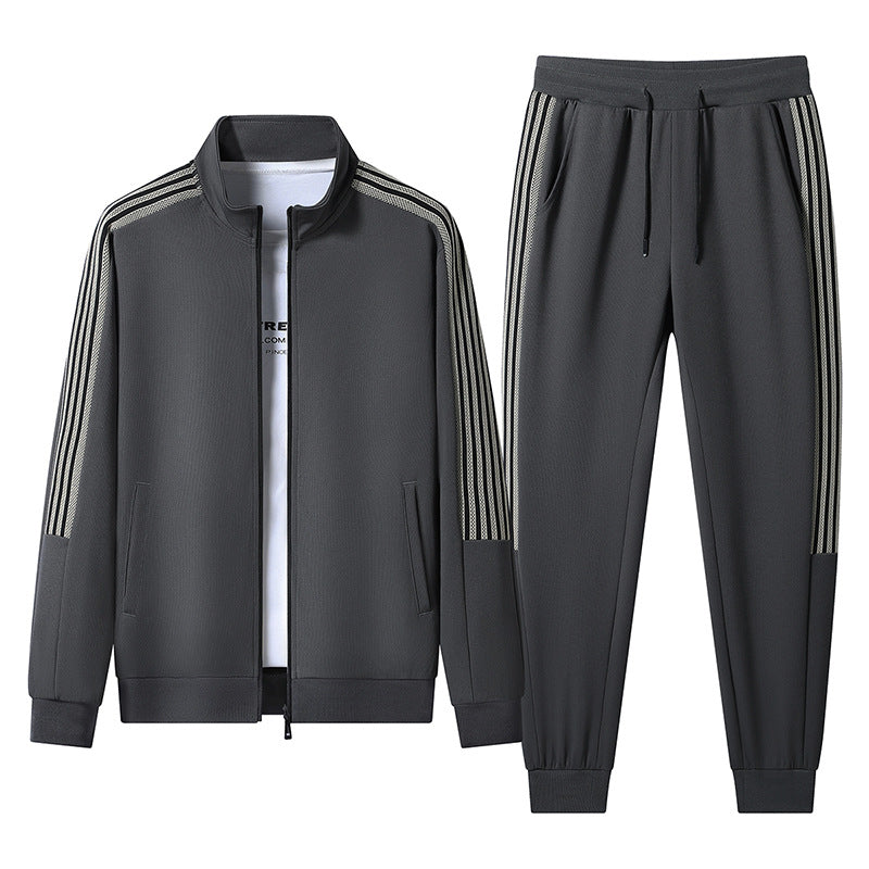 Men’s Spring-Autumn Stand-Collar Sports Suit Two-Piece Set