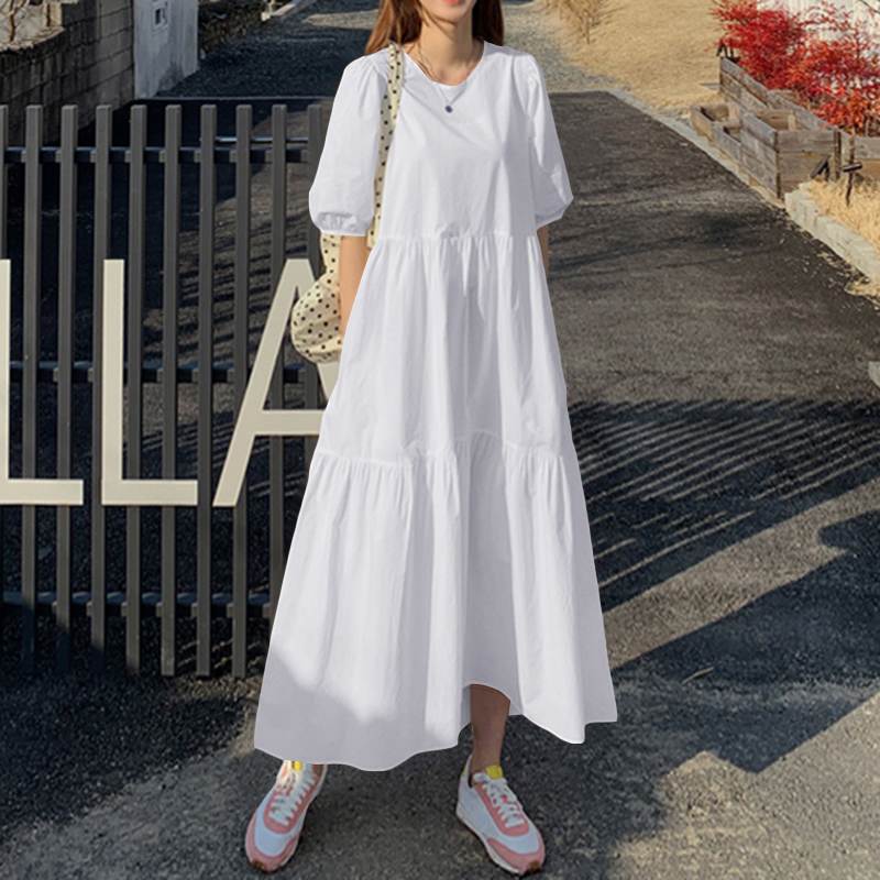 2026 Spring OL Cotton A-Line Dress for Women