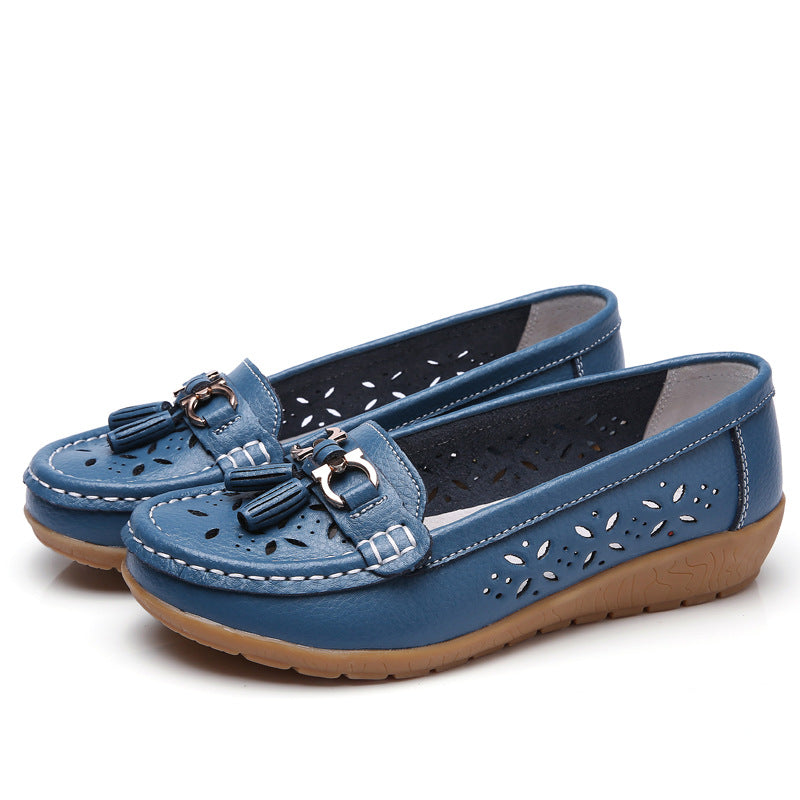 STOCK - Women's Soft Wedge Leather Loafers