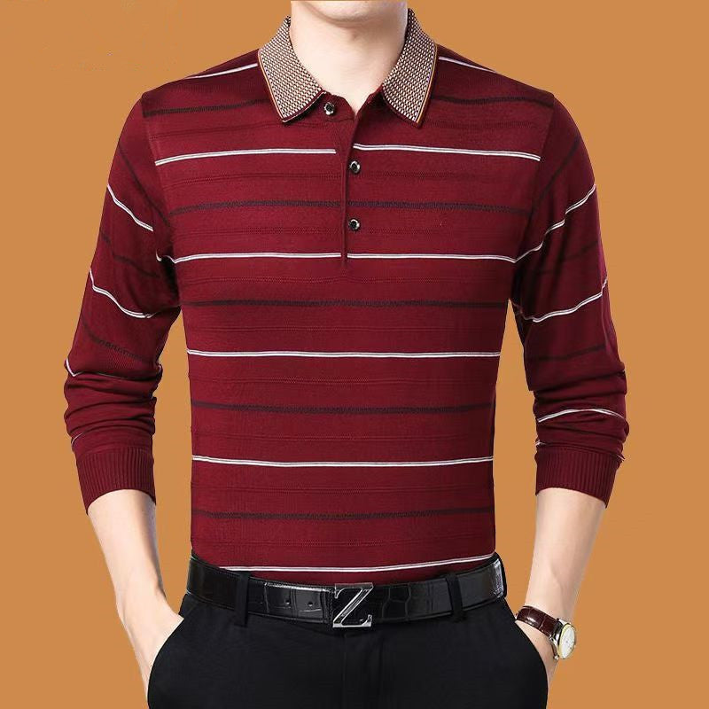 Middle-Aged Men’s Long-Sleeve Base Shirt – Plus Size
