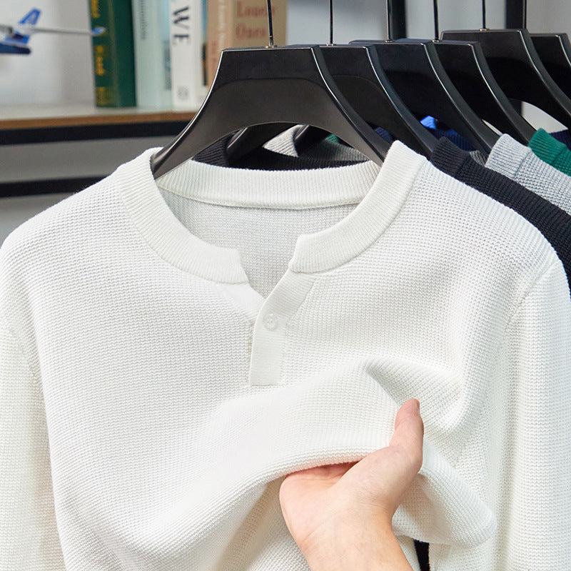 Men's Cotton Round-Neck Long Sleeve – Autumn Casual T-Shirt