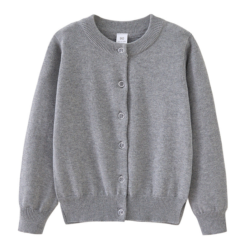 Girls’ Knitted Cardigan – Korean Style Autumn Sweater Coat