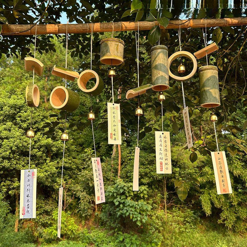 Bamboo Wind Chime Pendant for Outdoor Décor
