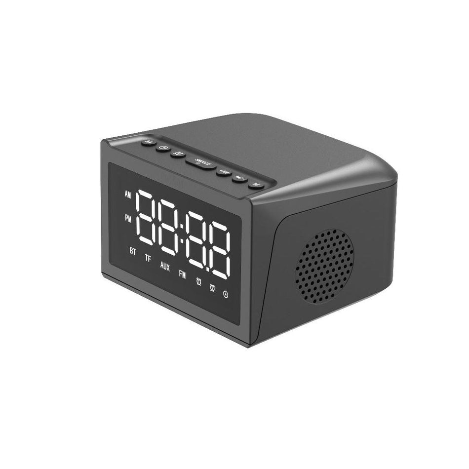 3-in-1 Bluetooth Speaker with Clock & Wireless Charger