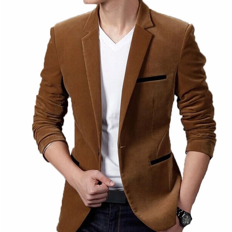 Slim Corduroy Suit Jacket – Men’s Business Casual 2025