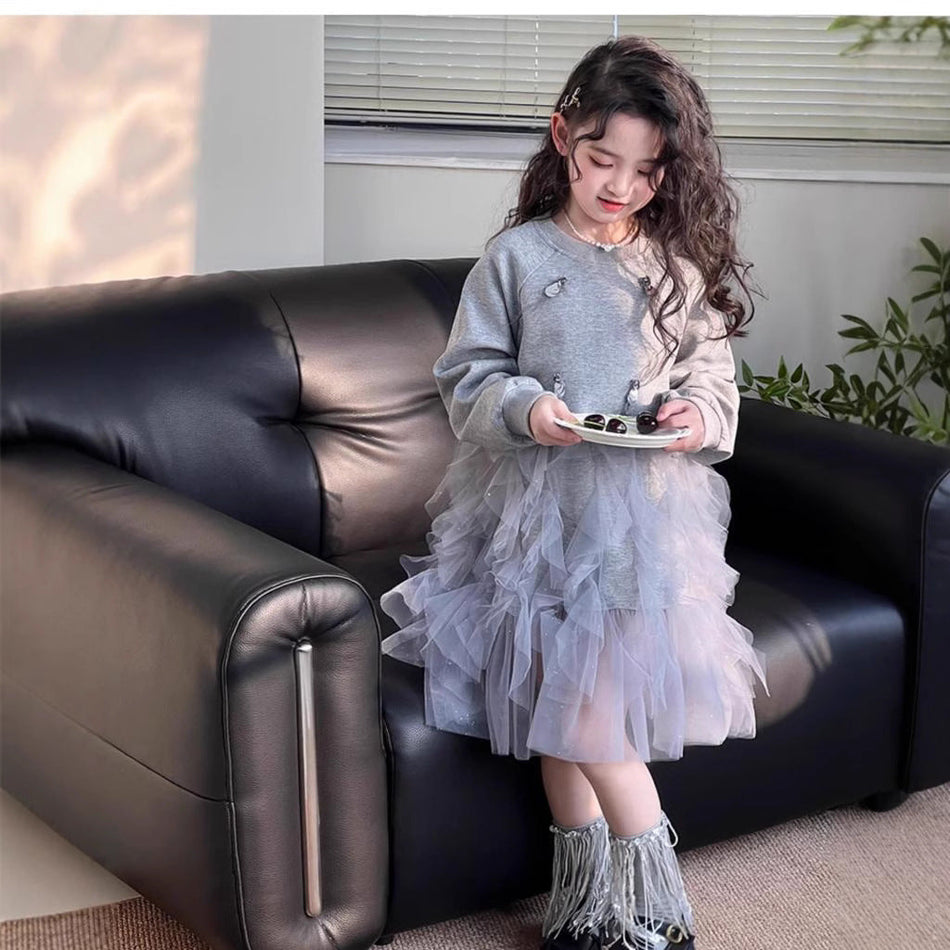 Girls’ Mesh Princess Skirt Spring Dress