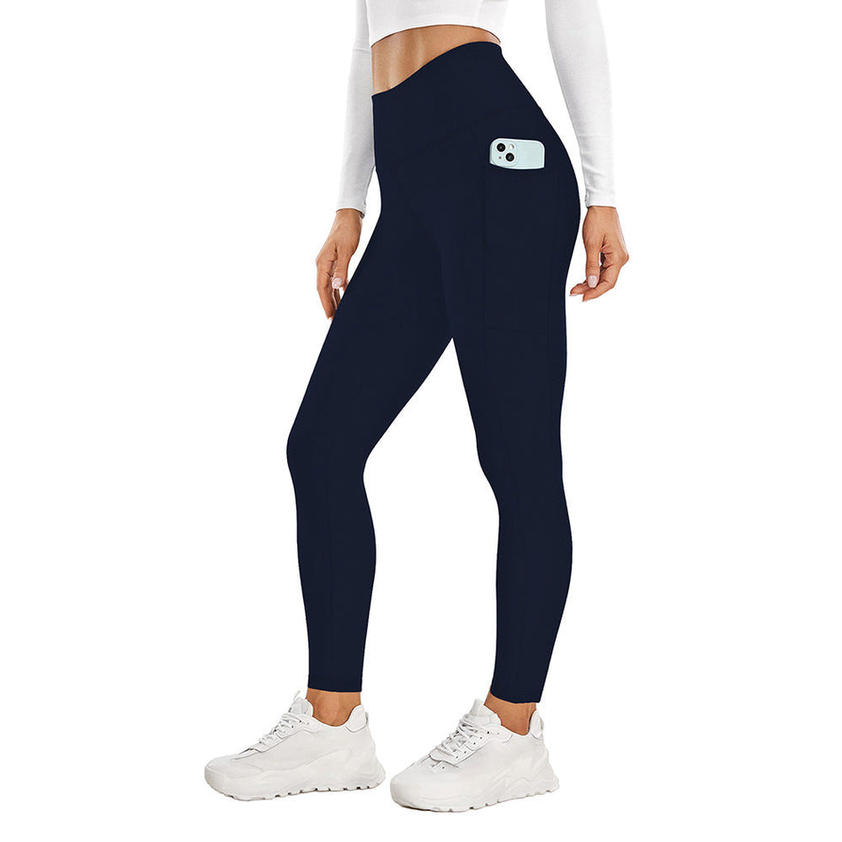 Velvet High-Waist Leggings with Pocket