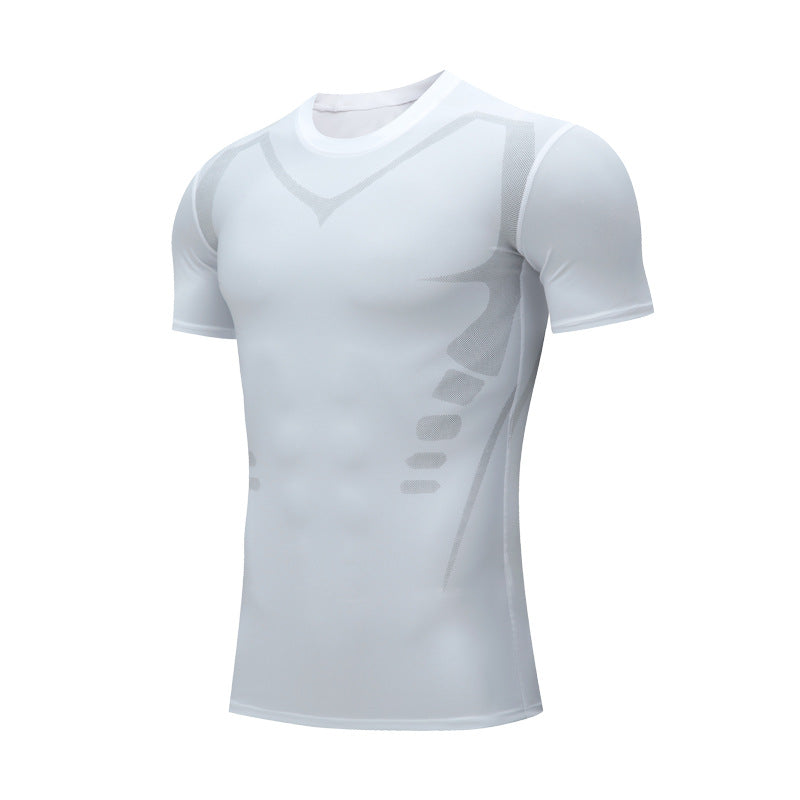 INSTOCK-Men's Fitness Clothes High Elastic Short Sleeve