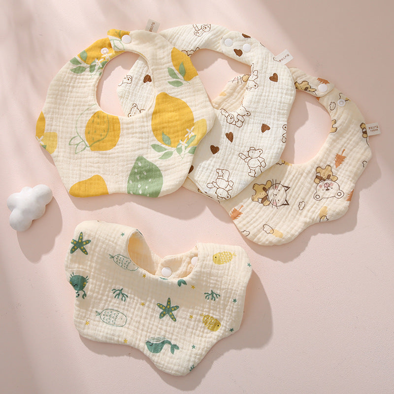 Six Layer Pure Cotton Gauze 360 Degree Adjustable Baby Bib