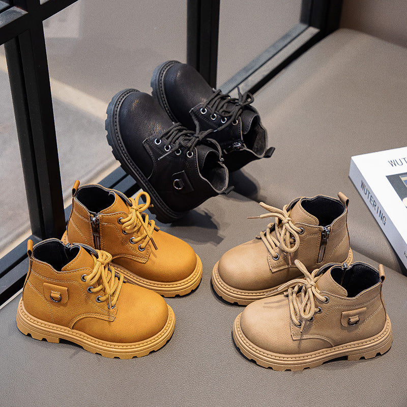 Soft Leather Kids Boots – Toddler Autumn Winter Shoes
