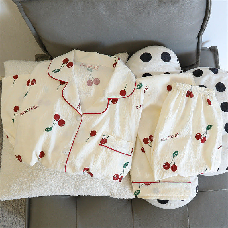 STOCK-Cloud Cotton Cherry Print Pajama Set – 2 Piece