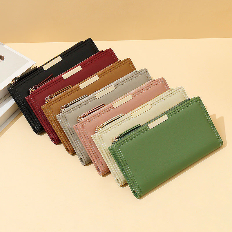 Women Long Leather Zipper Wallet Large Capacity Card Clutch