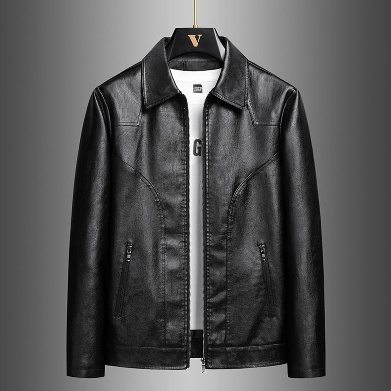 Men’s Slim Leather Jacket – 2025 Korean Autumn Winter