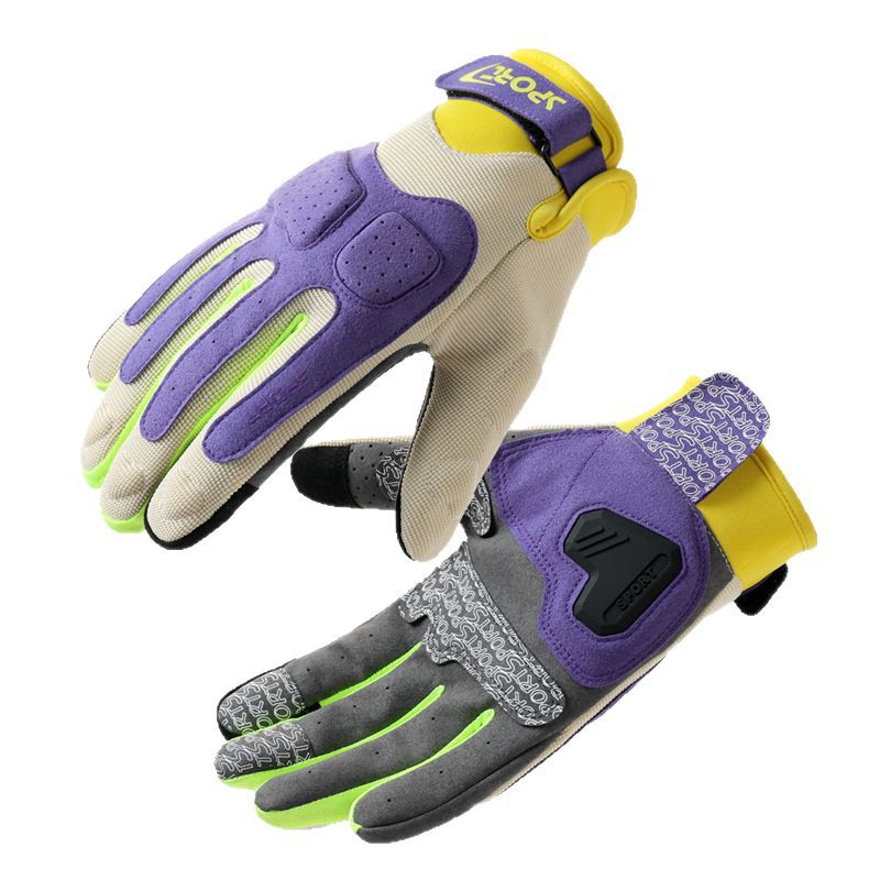 Men’s & Women’s Retro Macaron Motorcycle Gloves – Thin, Anti-Slip