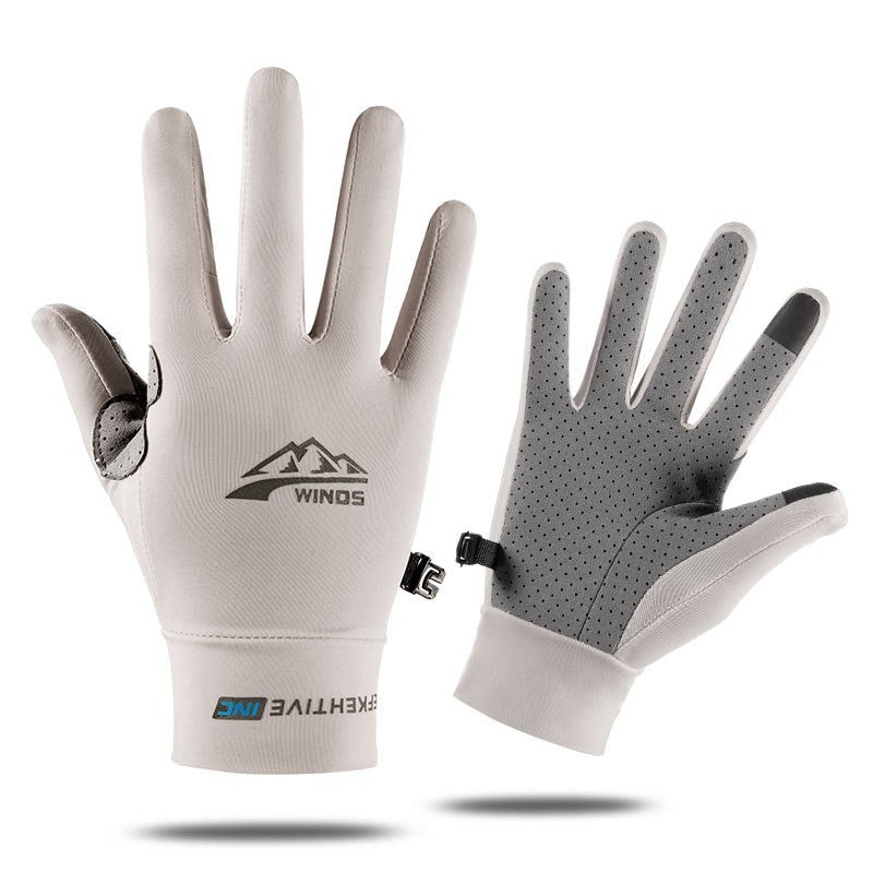 Men’s Ice Silk Sports Gloves – Breathable Thin Sunscreen Riding &
