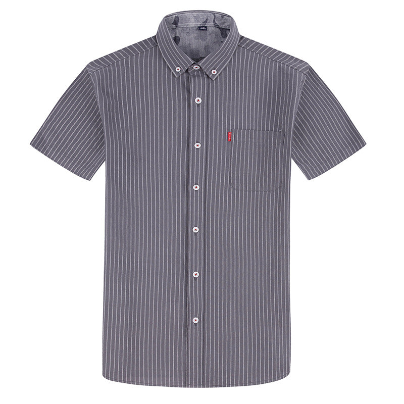Men's Korean Style Striped Short Sleeve Loose Shirt