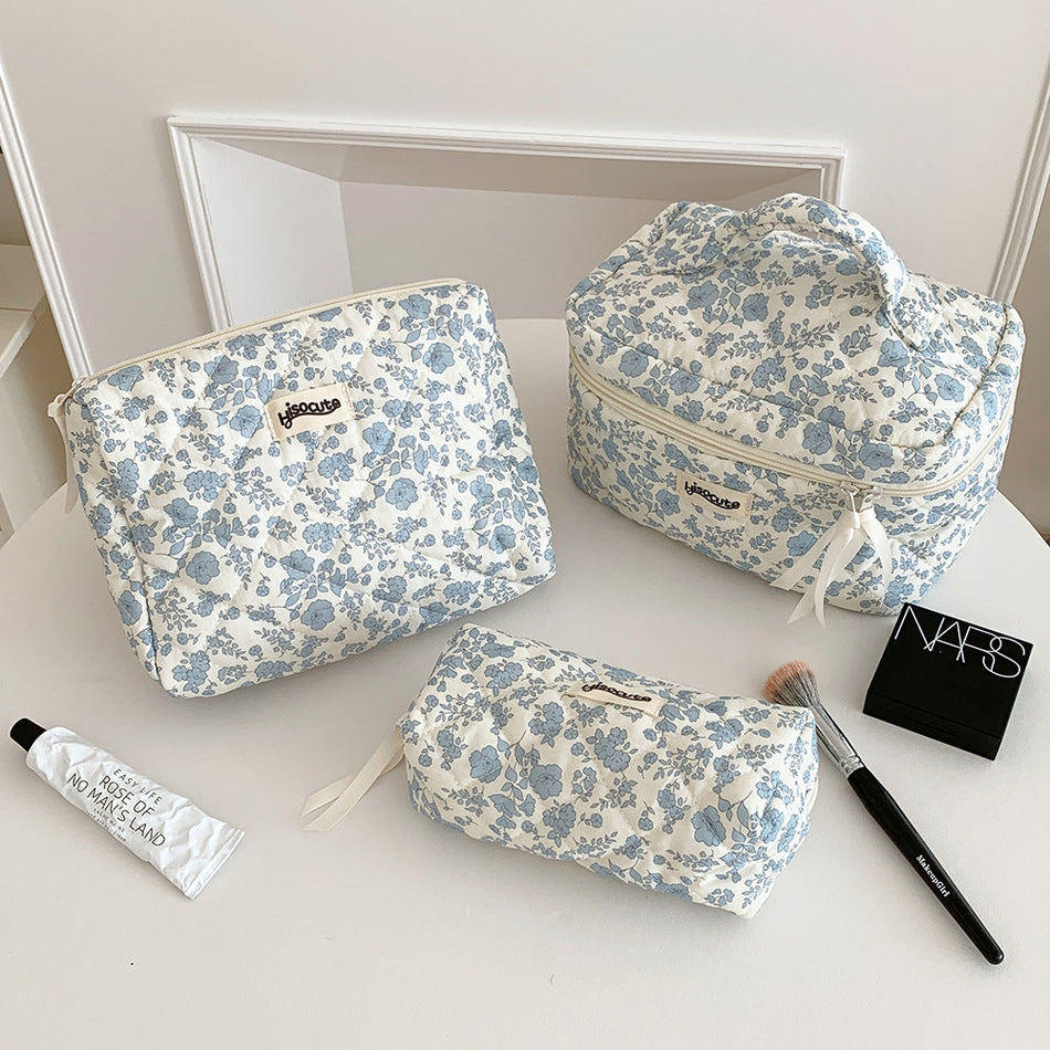 Korean Floral Cosmetic Bag