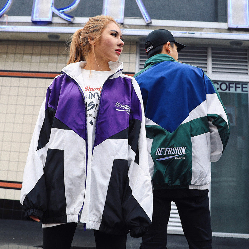 Harajuku Korean Street Color-block Jacket – Men’s Ulzzang Fashion