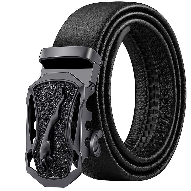 Men’s PU Soft Leather Automatic Buckle Jeans Belt