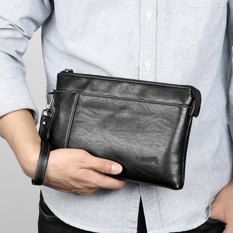 Men's Genuine Leather Clutch Bag – Mobile Phone Organizer