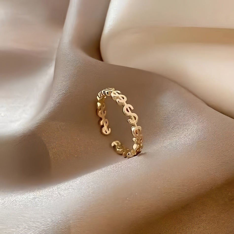 Gold-Plated Titanium Steel Wealth Ring for Men & Women