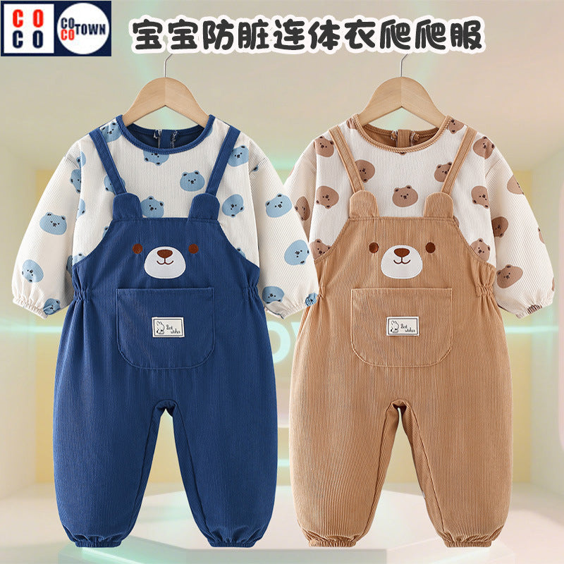 Baby Autumn Winter One Piece Crawling Protective Coveralls