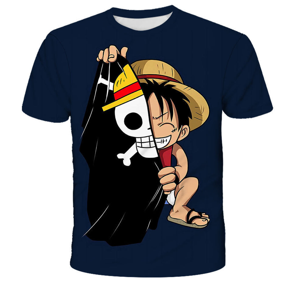 3D Printed Anime Luffy Summer Short Sleeve T-Shirt