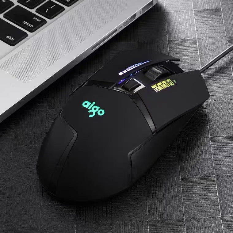 Aigo Q826 Wired Mouse – E-Sports RGB Gaming Mouse
