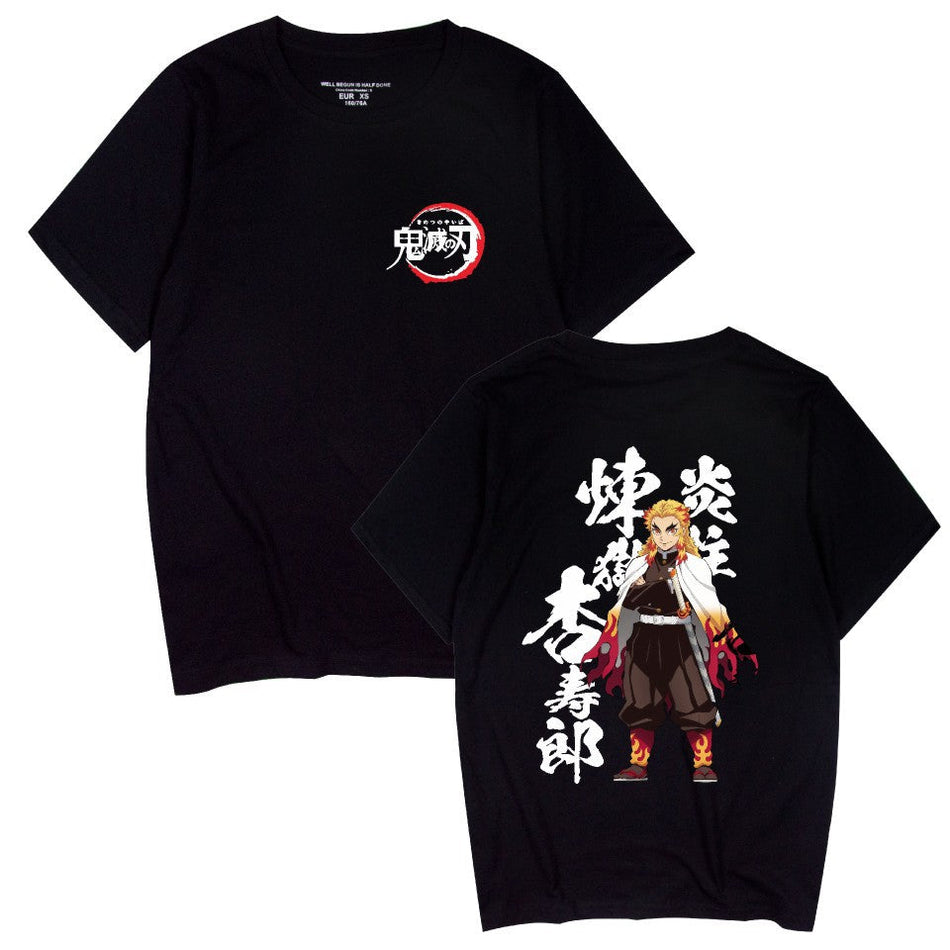 Anime Ghost Extermination Printed Loose Short-Sleeve T-Shirt
