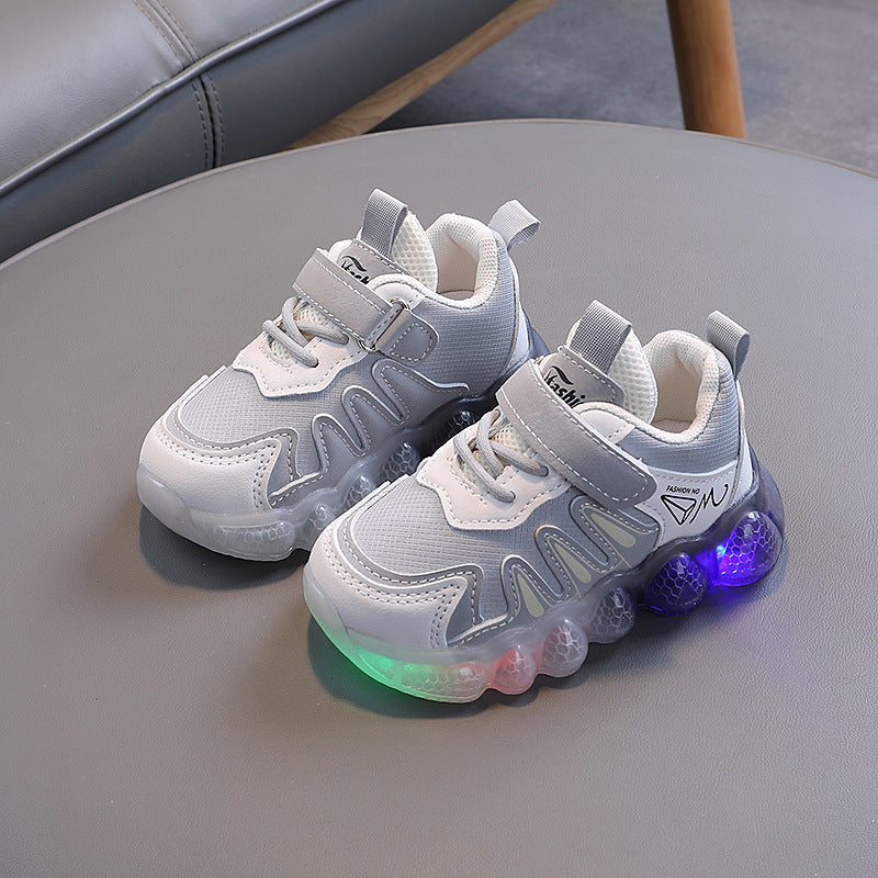 Kids Cartoon LED Soft Sole Daddy Shoes for Spring Autumn Fun