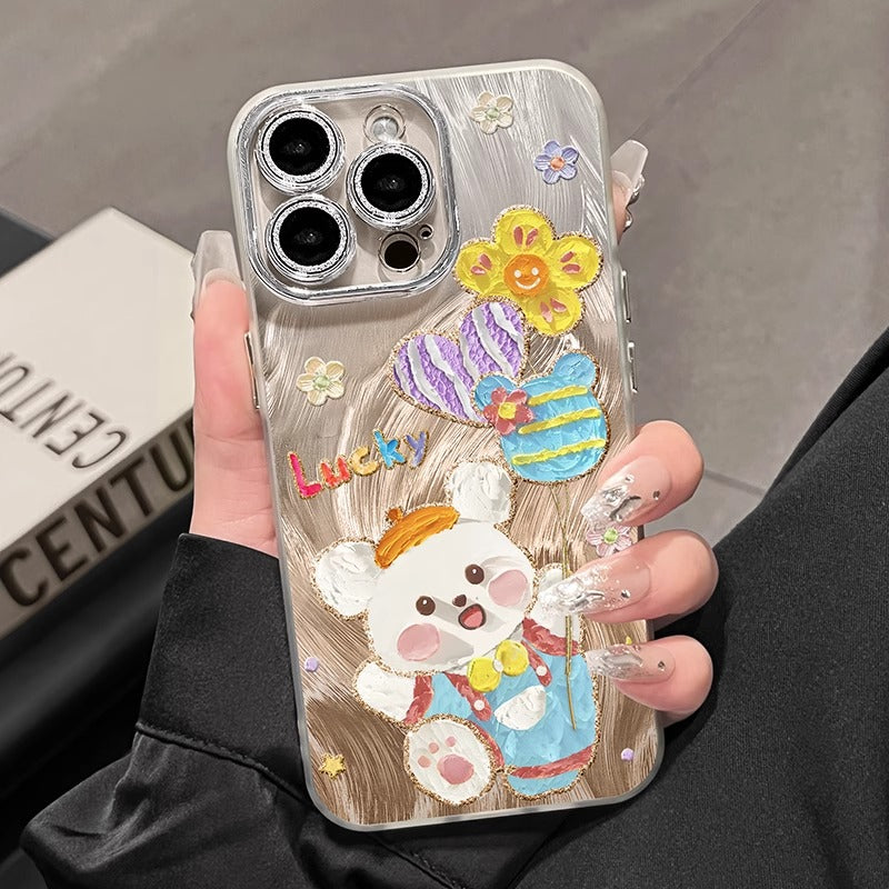 INSTOCK-Women's Feather Yarn Apple Soft Shell Phone Case