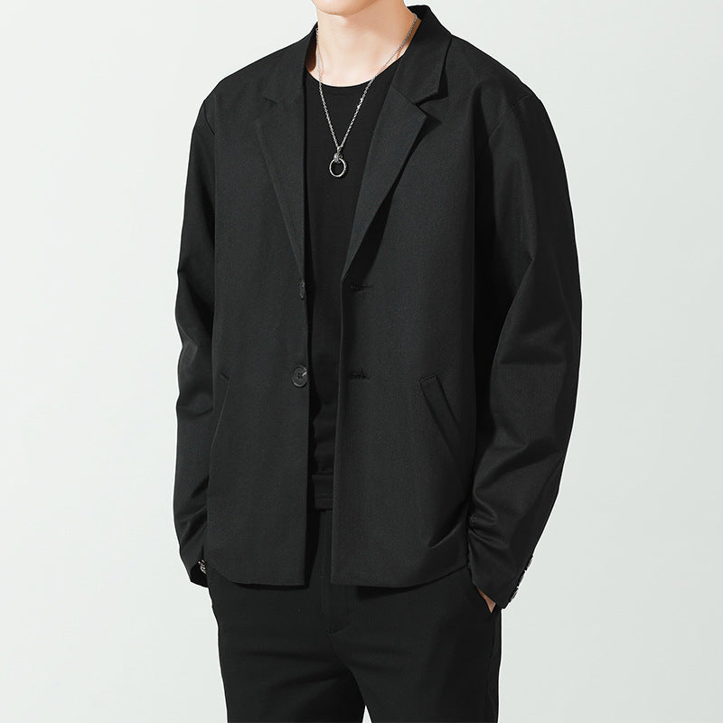Japanese Men’s Casual Suit Jacket – Loose Spring & Autumn Style