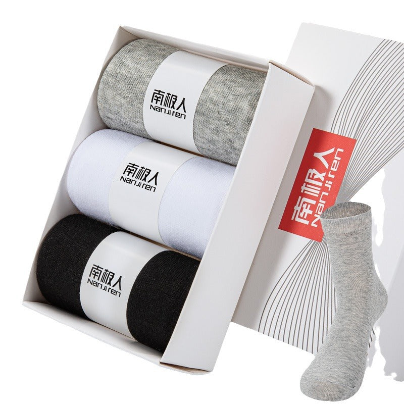 (PACK OF - 3) Pure Cotton Mens Socks Gift Box – Business Mid-Calf