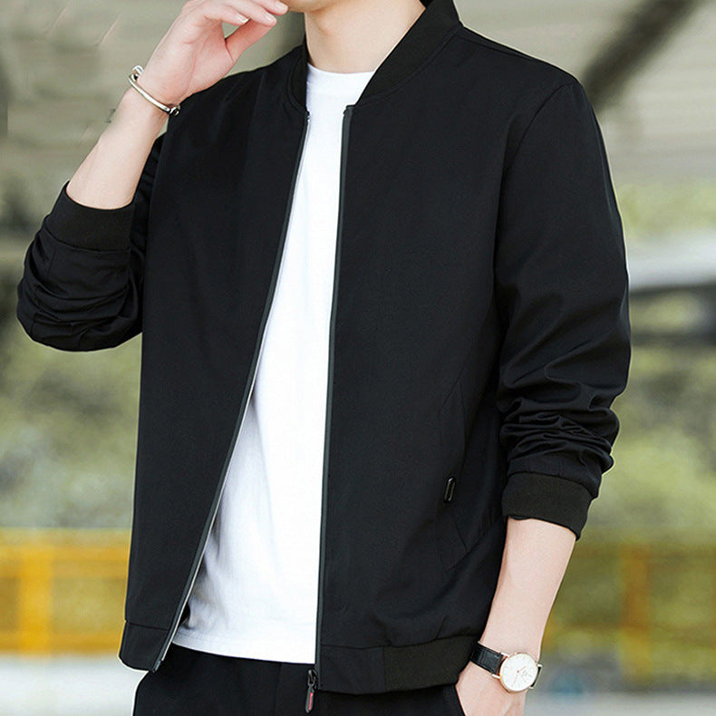 Men's Korean Style Baseball Jacket Spring Fall Casual Large