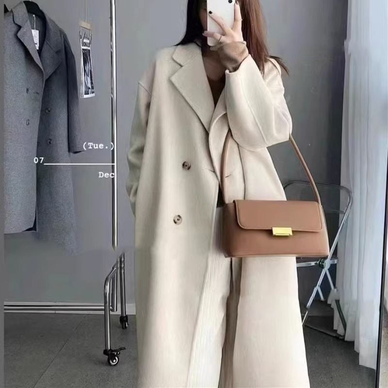 Women’s Cashmere Wool Coat Mid-Length Korean Style