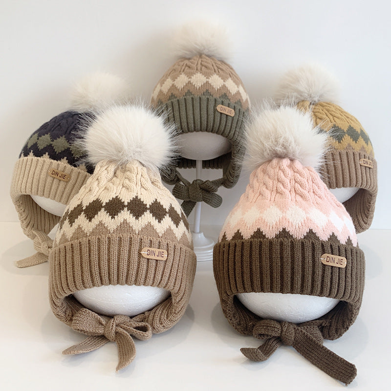 Kids’ Warm Jacquard Knitted Hat