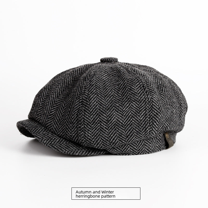 Men’s Vintage Wool Octagonal Beret – Classic British Style