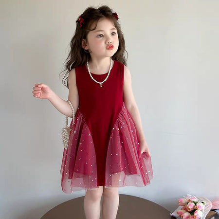 Girls Shiny Gauze Princess Dress Summer Western Style – Summer Kids Fashion Nepal | Tudoholic